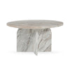 Reilly Marble Round Coffee Table in Rusty Gray