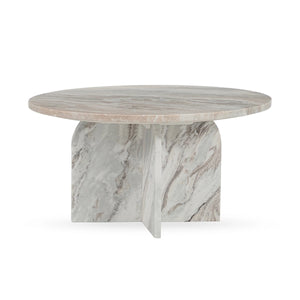 Reilly Marble Round Coffee Table in Rusty Gray