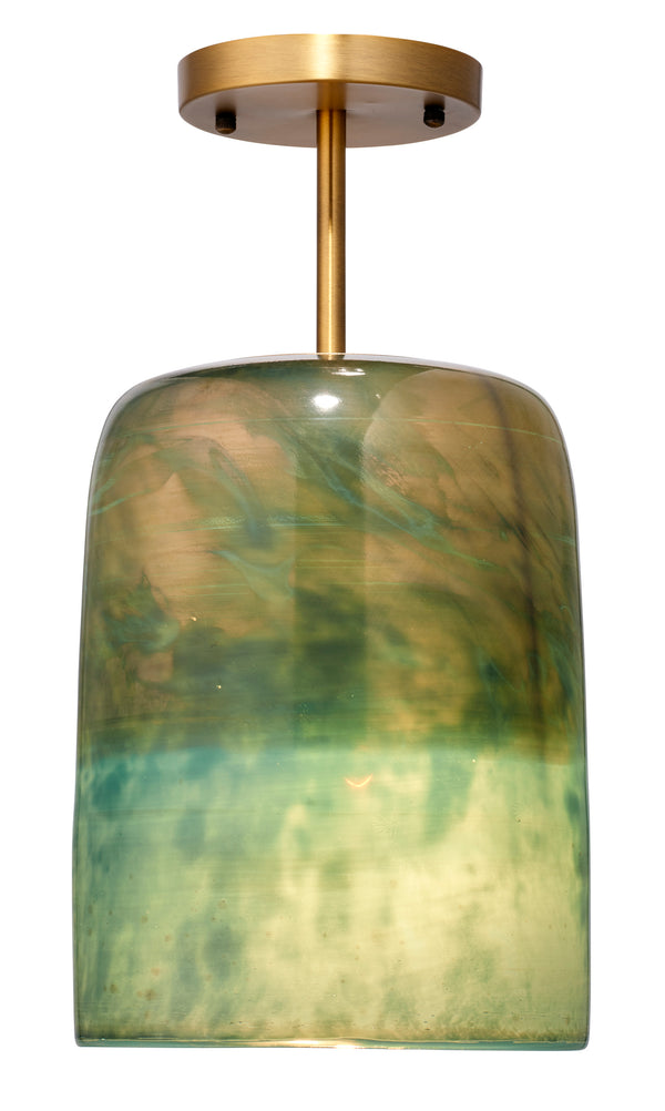 Vapor Glass Semi-Flush Mount, Aqua