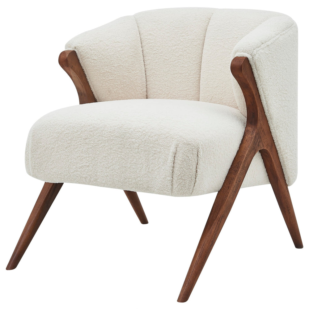 Florence Fabric Accent Chair In Shearling Beige