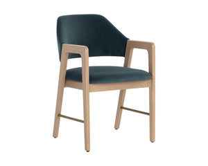 MILTON DINING ARMCHAIR - LIGHT WASH - MEG DUSTY TEAL