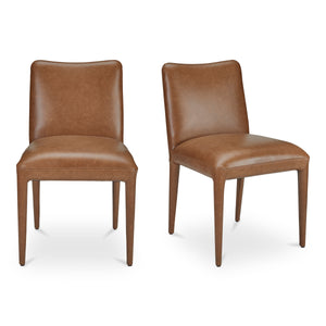 Moe's Calla Set of 2 Brown Leather Dining Chairs