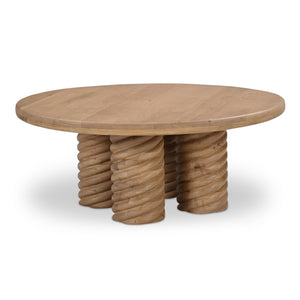 Treccia Round Coffee Table in Natural Oak