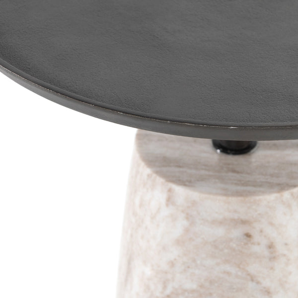 Cronos End Table In River Grey Marble
