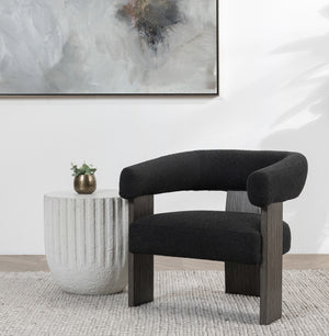 Julina Upholstered Accent Chair with Oak Frame - Charcoal