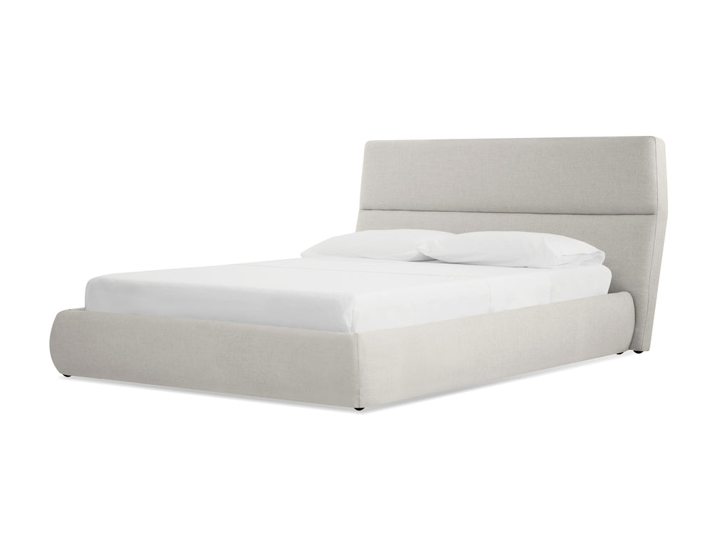 Lunar Storage Queen Bed in greige tweed