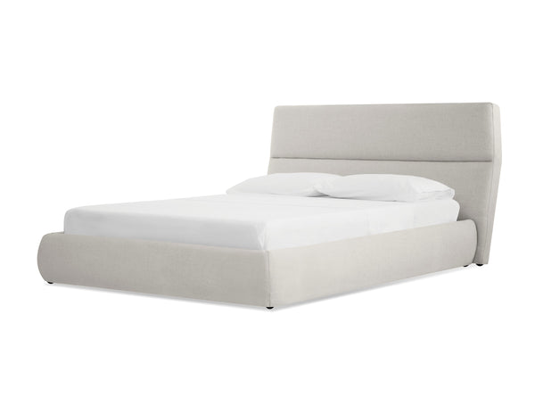 Lunar Storage Queen Bed in greige tweed