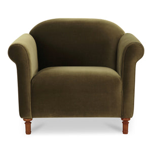 Harmony Accent Chair in Dark Green Faux Mohair