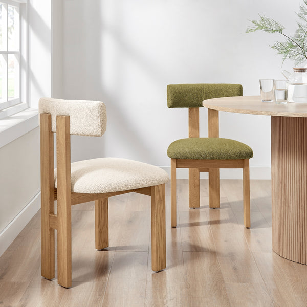 Hailey Boucle Dining Side Chair, Palladian Green