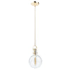 Single Round Glass Pendant AC10120PB in Polished Brass