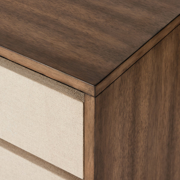 Grove Nightstand In Beige Painted Linen