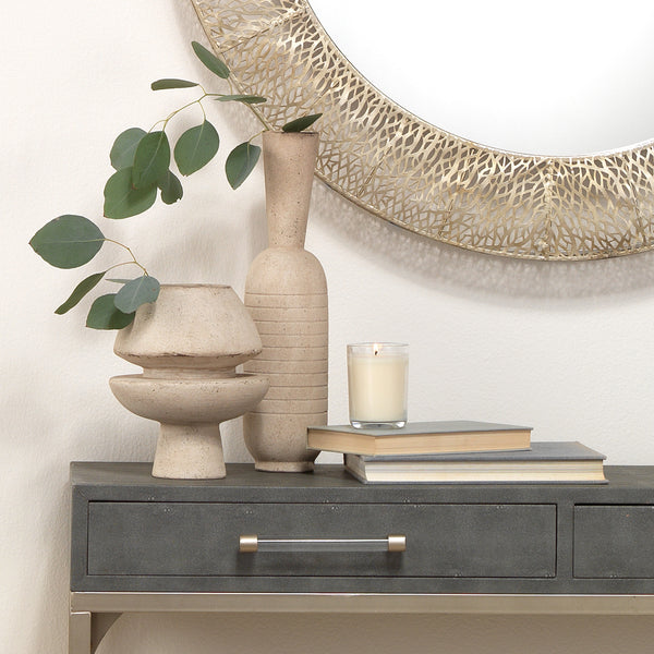 Foundation Decorative Ceramic Vase, Cream