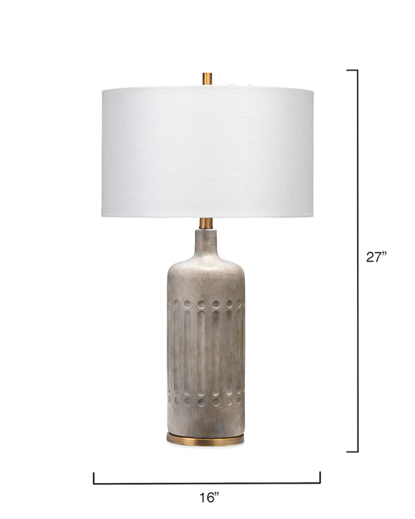 Annex Cement Table Lamp with Linen Shade