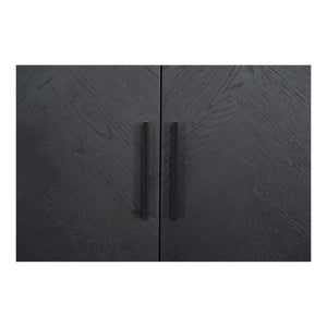Moe's William Black Sideboard with Herringbone Doors