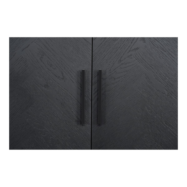 Moe's William Black Sideboard with Herringbone Doors