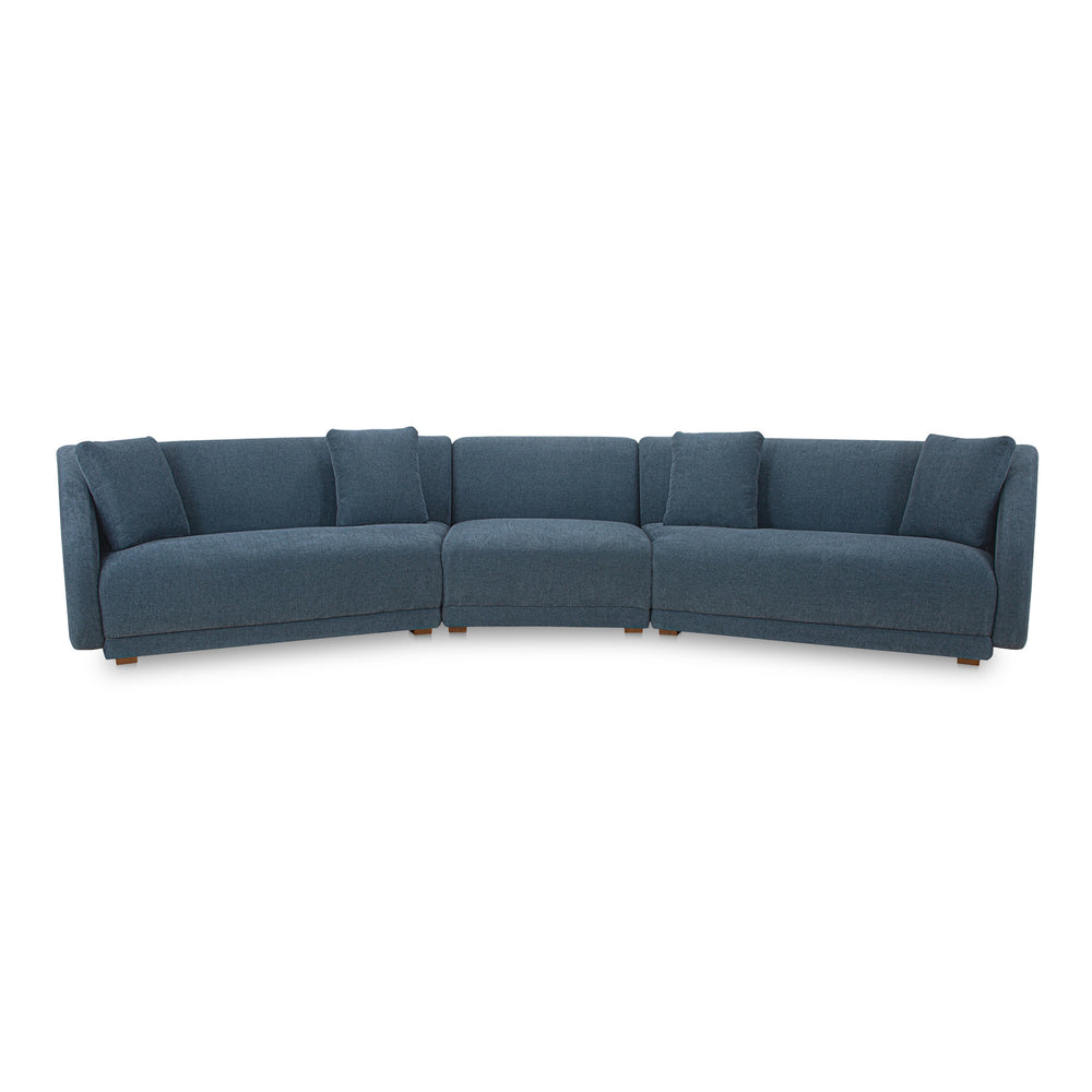 Fraser 3 Piece Modular Sectional in Deep Blue