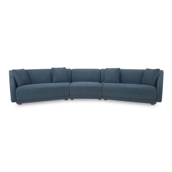 Fraser 3 Piece Modular Sectional in Deep Blue