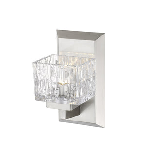 Rubicon 1 Light Wall Sconce in Brushed Nickel Finish