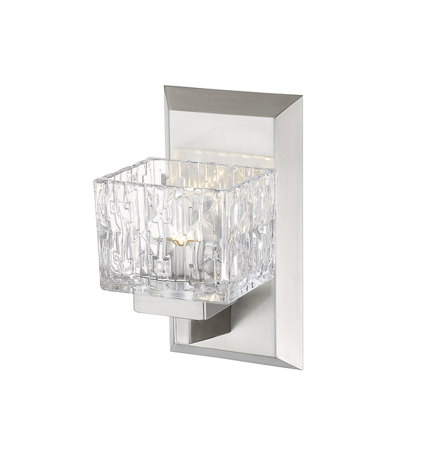 Rubicon 1 Light Wall Sconce in Brushed Nickel Finish