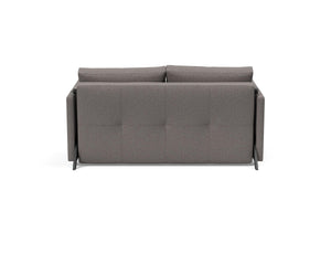 CUBED FULL SOFA BED in MIXED DANCE GREY FABRIC WITH Black Steel LEGS 521