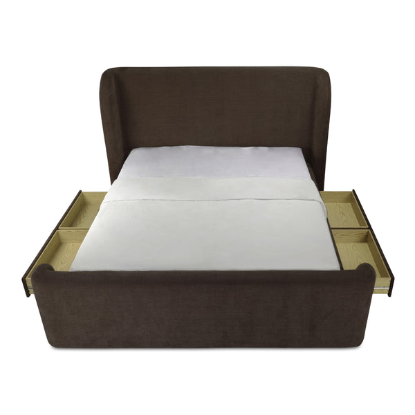 Sophia King Storage Bed in Brown with Drawers