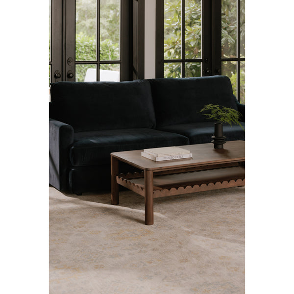 Wiley Coffee Table in Vintage Brown with Shelf
