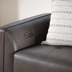 Conway Power Recliner Sofa in Brown Leather