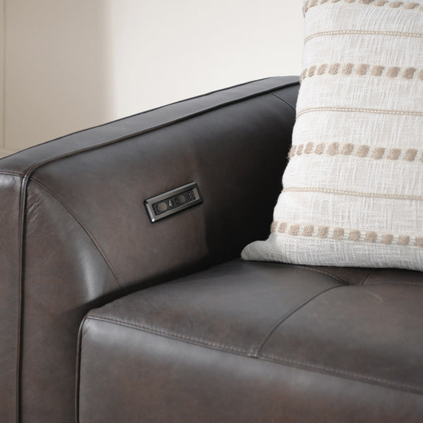 Conway Power Recliner Sofa in Brown Leather