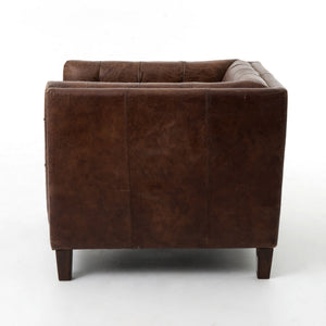 Miles Club Chair - Distressed Brown Leather