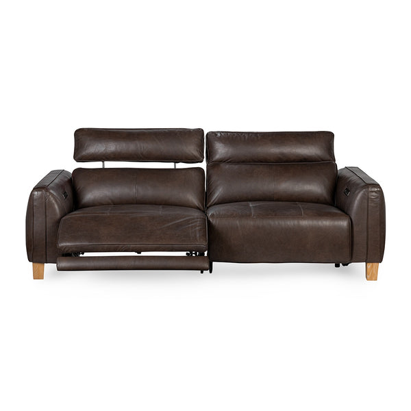 Conway Power Recliner Sofa in Brown Leather