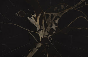 Cast Petrified Wood Stool In Black & Gold