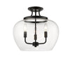 Joliet 3 Light Semi Flush Mount in Matte Black Finish