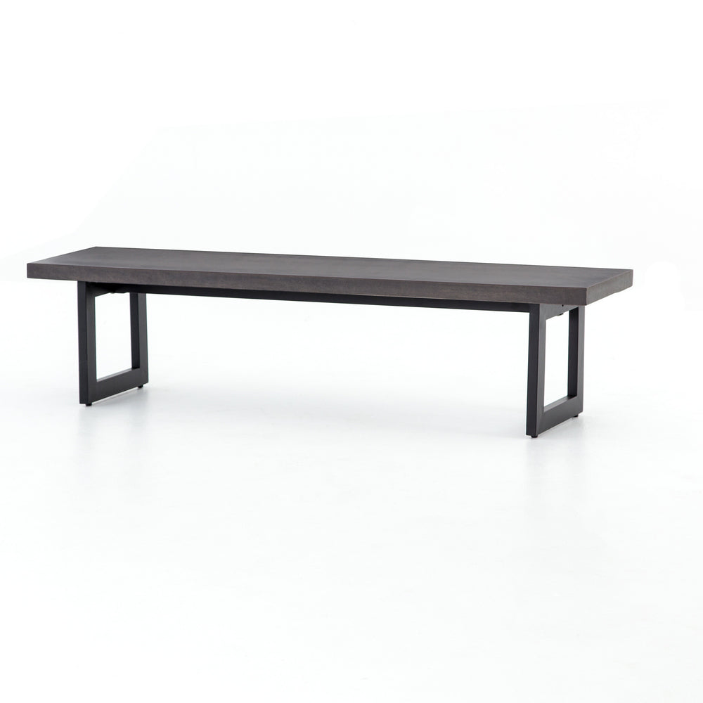 Judith Outdoor Dining Bench In Metal Base