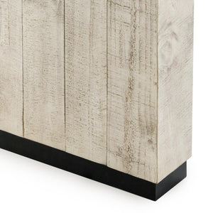 Lynx Solid Wood Dining Table in Antique White Finish