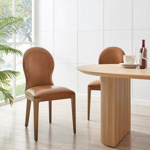 Eldoris Faux Leather Dining Side Chair, Borneo Chocolate
