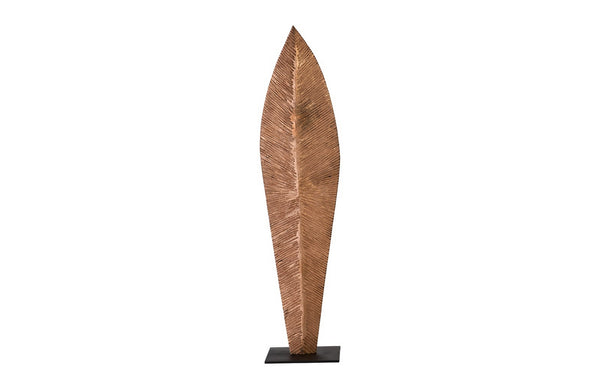 Carved Leaf on Stand, Copper Leaf, Large