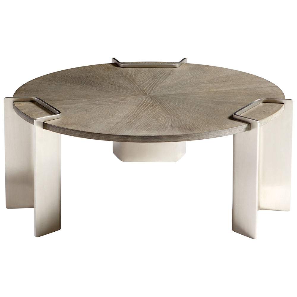 Arca Coffee Table In Weathered Oak And Stainless Steel