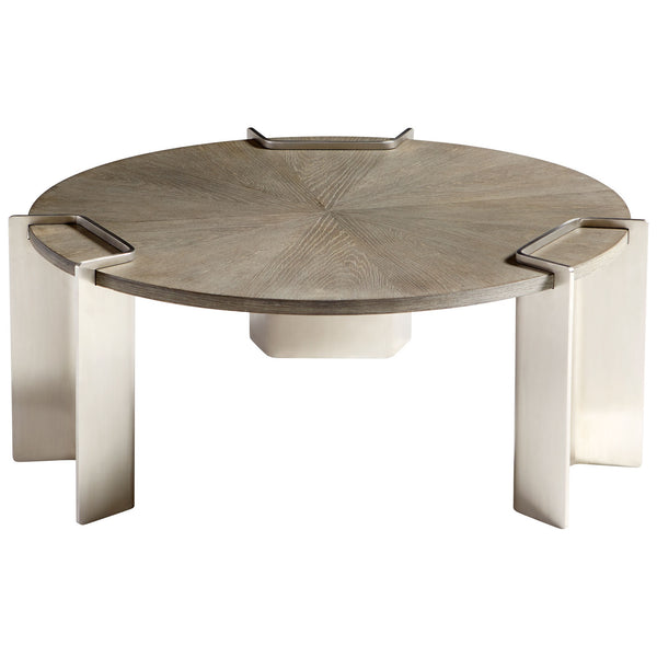 Arca Coffee Table In Weathered Oak And Stainless Steel