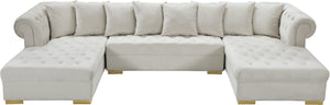 Holly 3pc. Sectional In Cream Velvet