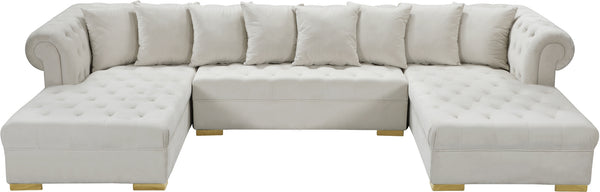 Holly 3pc. Sectional In Cream Velvet