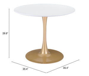 Opus Dining Table White & Gold