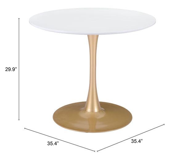 Opus Dining Table White & Gold