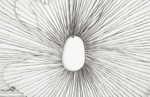 Poppy Flower Wall Art, Silver/Black, Large