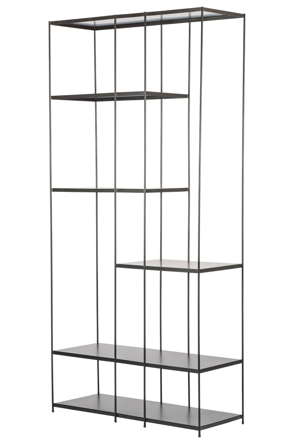 ETTA Bookshelf in tall-metal shelves/industrial black frame