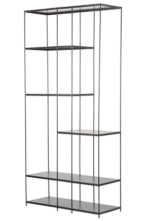 ETTA Bookshelf in tall-metal shelves/industrial black frame