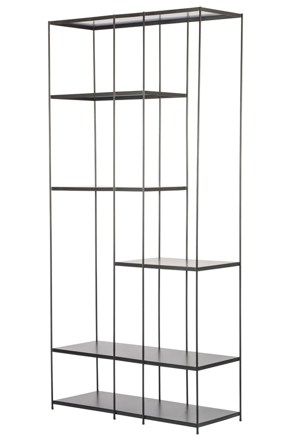 ETTA Bookshelf in tall-metal shelves/industrial black frame