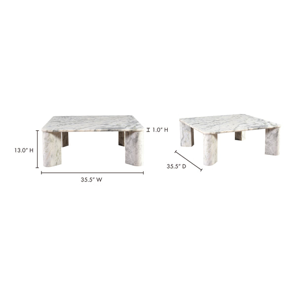 Moe's Segment Coffee Table in Ashen Grey Marble
