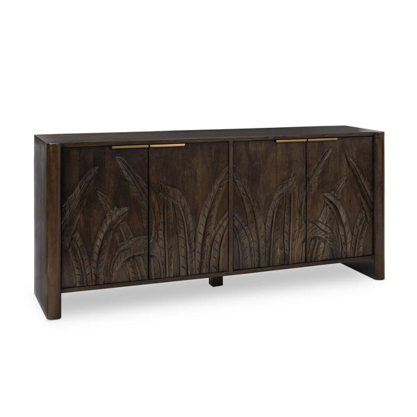 Ledro Solid Mango Wood Cabinet with Carvings