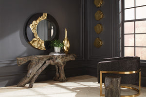 Mercury Mirror, Black, Gold Leaf 