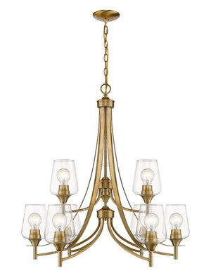 Joliet 9 Light Chandelier in Olde Brass Finish